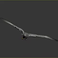 Majestic Eagle with Patterned Feathers Spreading Wings Flying as Airborne Animal