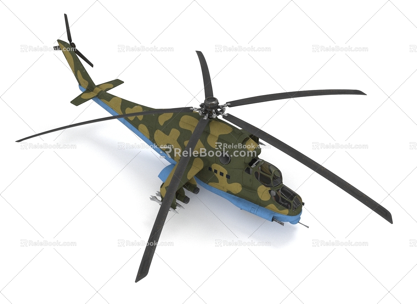 Soviet helicopter helicopter gunship 3d model