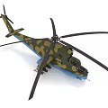 Soviet helicopter gunship 3d model