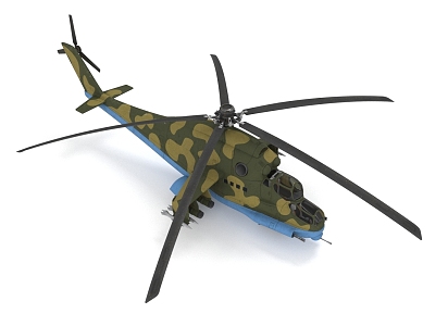 Soviet helicopter gunship 3d model