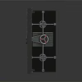 Four Black Metal Gates Featuring Different Grille Designs In Modern Style