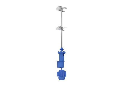 Industrial Vertical Mixer Equipment With Stainless Steel Shaft And Blue Motor 3d model