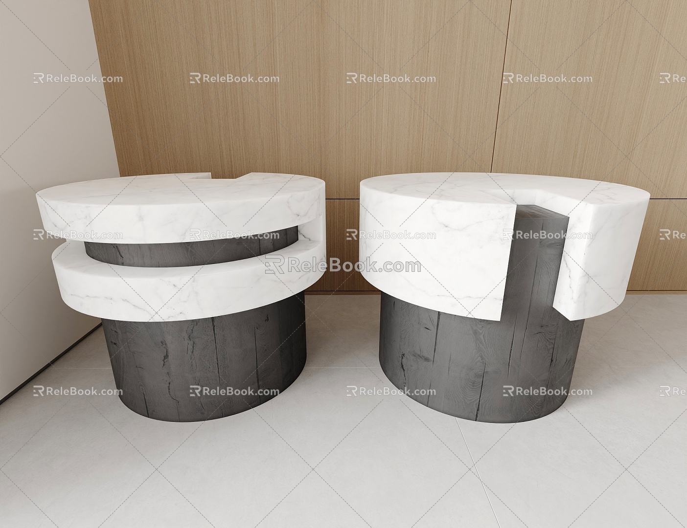 Tea table round table side table table 3d model