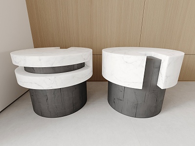 Tea table round table side table 3d model