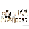 Stylish Bar Stools With Various Styles And Colors For Home Bar Decor 3d model