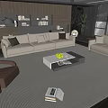 Modern sofa coffee table combination 3d model