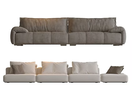 Modern multi-person corner sofa three-person sofa living room sofa L-shaped sofa 3d model