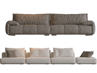 Modern multi-person corner sofa three-person sofa living room sofa L-shaped sofa 3d model