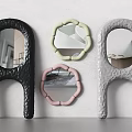 Modern Decorative Mirrors with Unique Shapes and Black Green Pink Grey Colors for Wall