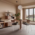 Middle Style Restaurant Sideboard 3d model