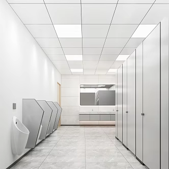 Modern toilet male bathroom 3d model