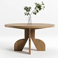 Quiet Wind Dining Table Solid Wood Dining Table Round Table Middle Ancient 3d model