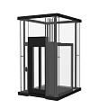 Modern Elevator With Glass Door And Sleek Metal Frame Design 3d model