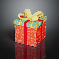 Colorful Decorative Gift Box With Yellow Bow And Patterned Design For Household Use