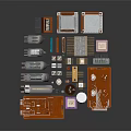 Various Electronic Components Including Circuit Boards Capacitors Resistors Chips And Diodes 3d model