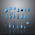 Wooden Stone Craft Decorations with Water Drop Shapes in Various Sizes and Surface Reflections