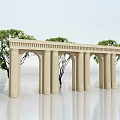 European-style Arch Stone Arch Head View Wall Enclosure 3d model