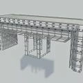 Curtain wall structure diagram Dry hanging skeleton diagram 3d model