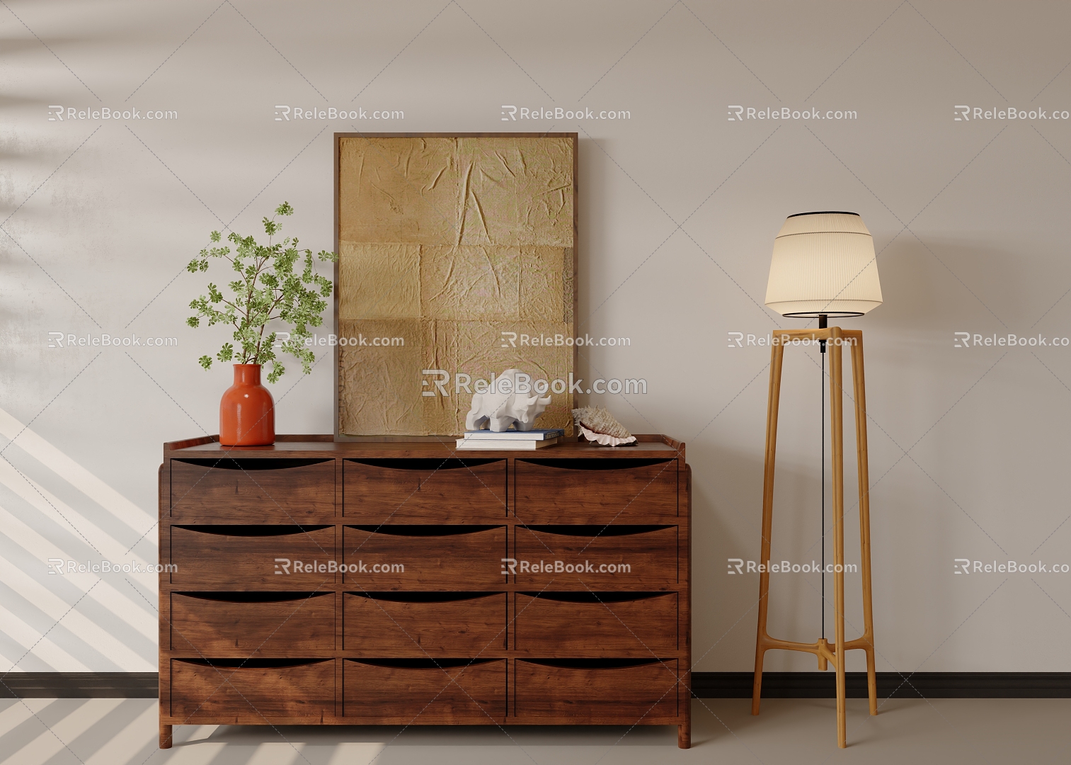 Middle Style Sideboard Side Cabinet 3d model