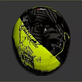 Shoei Yellow Black Full Face Sporty Racing Helmet With Graphic Pattern And Glossy Finish