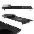 Modern Black Dining Table With Sleek Surface And Minimalist Design 3d model