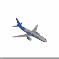Blue Tailed Airplane Model With White Body And UAC 24 700 Markings