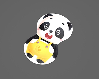 Cartoon Panda Bouncing Cloud Double Ball Bouncing Children's Unpowered Amusement Equipment 3d model