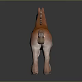 Realistic Orange And White Horse Model With Detailed Features On Grey Background
