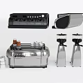 Stainless Steel Kitchen Appliances Including Toaster Coffee Maker And Blenders