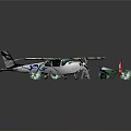 Space Exploration Aircraft Model Featuring Green Patterns Small Plants And Mini Cart