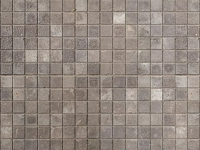 Gray Mosaic Floor Tiles With Small Square Design And Natural Stone Texture 3d model