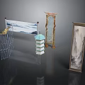 Chinese Style Decorative Living Supplies Including Scroll Screen Lantern And Painting