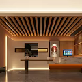Restaurant Interior Design With Wooden Facade Warm Lighting And Dining Seating Area