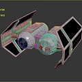 Futuristic Spacecraft Model Design Featuring Detailed Wing And Engine Structure