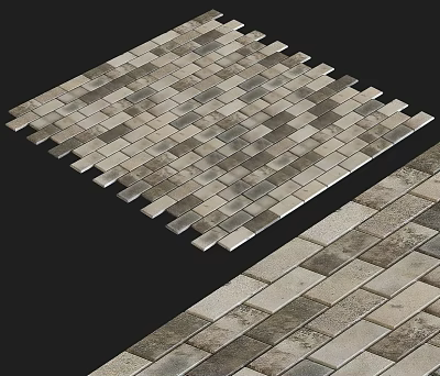 Modern Square Landscape Featuring Mosaic Tile Pavement And Intricate Pattern Design Outdoor 3d model