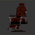 Red Diamond Stitched Massage Chair With Ergonomic Armrests And Footrest