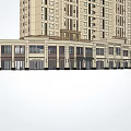 Modern High Rise Residential Building Exterior Design With Commercial Podium And Balconies