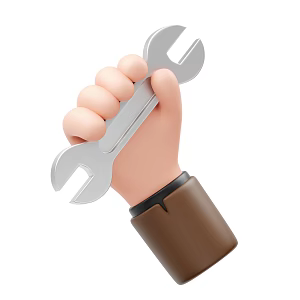Modern Wrench Cartoon Wrench Cartoon Small Gesture Animation Small Gesture 3d model