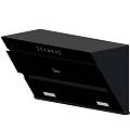 Black Modern Kitchen Range Hood With Control Panel And LED Lighting 3d model