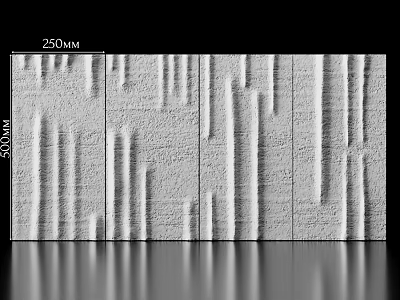 White 3D Stripe Textured Wall With 250MM and 500MM Modern Decorative Design 3d model