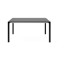 Modern Minimalist Black Desk With Simple Tabletop And Sturdy Black Legs