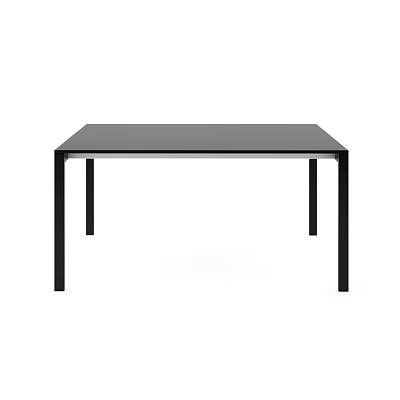 Modern Minimalist Black Desk With Simple Tabletop And Sturdy Black Legs 3d model
