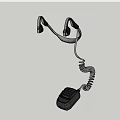 Ergonomic Behind The Ear Headset With Coiled Cable And Black Controller