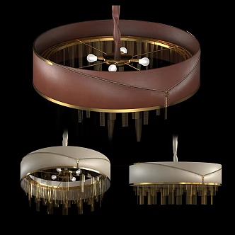 Modern Luxury Leather Metal Chandelier Bedroom Chandelier 3d model