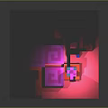 Colorful Pixel Art Cartoon Scene With Multi Layer Structure And Glowing Elements