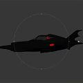 Futuristic Black Bat Shaped Flying Vehicle With Red Accent Lights And Sleek Design