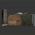 Cardboard Boxes Pet Play Setup With Cage Green Cloth Colorful Balls And Tower