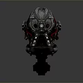 Mechanical Weapon With Metallic Body Red Accents And Intricate Design Details