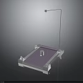 Experimental Setup Platform With Purple Surface White Cylinder And Vertical Rod