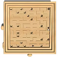 Wooden Maze Toy With Square Structure Maze Paths And Spherical Feet
